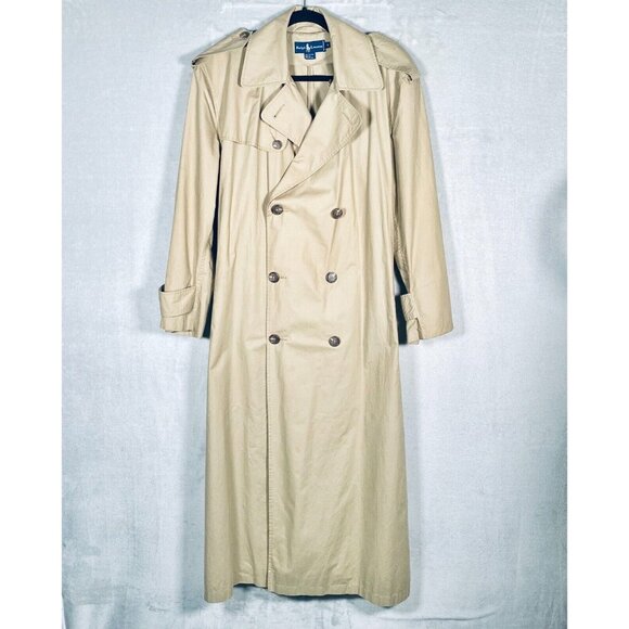 Ralph Lauren Jackets & Blazers - Vtg Ralph Lauren Trench Coat Womens 6 Beige Double Breasted Rain Jacket